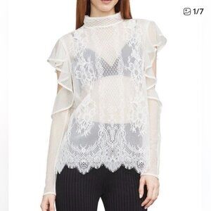 BCBGMaxazria Sabien Lace Top (Size S)